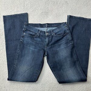 7 For All Mankind Jeans Womens 29 Blue Bootcut Flare Whiskered Denim Pants Y2K